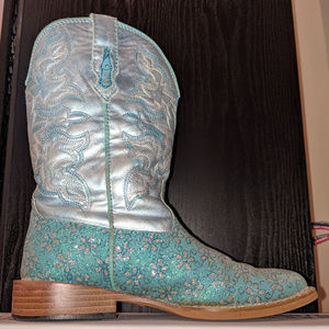 Roper Kid's Floral Glitter Western Boots
